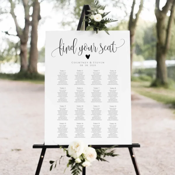 Seating Chart Sign